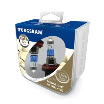 H11 12V- 55W (PGJ19-2) (+130% света) Megalight Ultra +130 (п.уп.2шт.) 93116875 53110XNU PB2